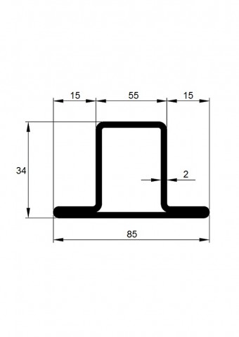 JEKL praporkový T 85x34x55x15x2 / 6m