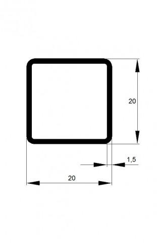 JEKL  20x20x1,5 / 6m