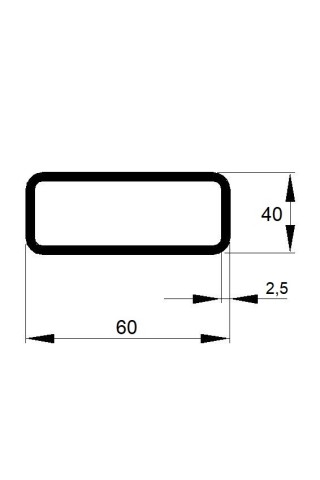 JEKL  60x40x2,5 / 6m