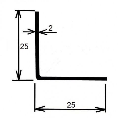 JEKL otevřený L 25x25x2 / 6m