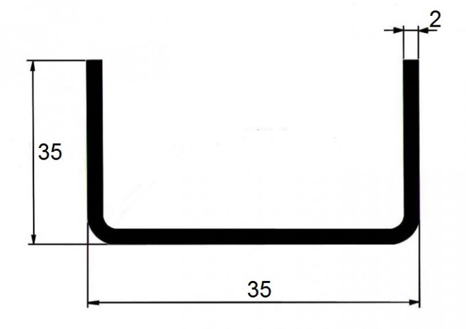 JEKL otevřený U  35x35x2 / 6m