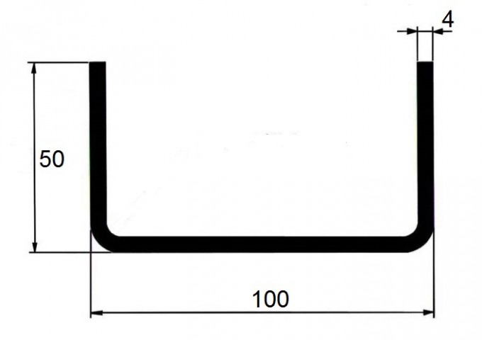 JEKL otevřený U 100x50x4 / 6m