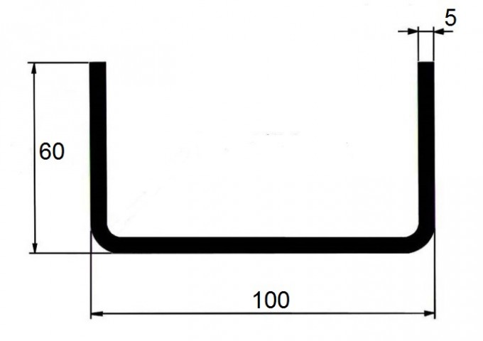 JEKL otevřený U 100x60x5 / 6m