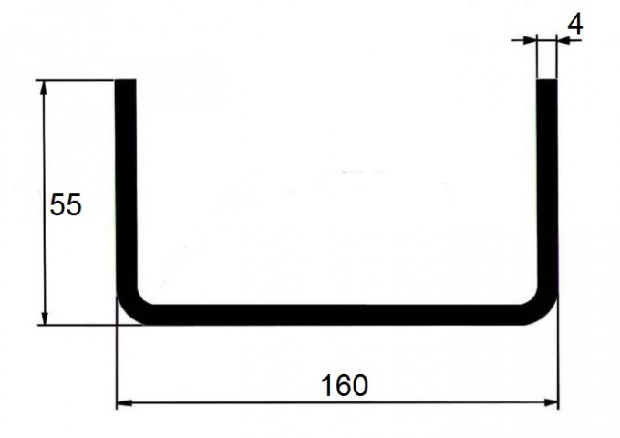 JEKL otevřený U 160x55x4 / 6m