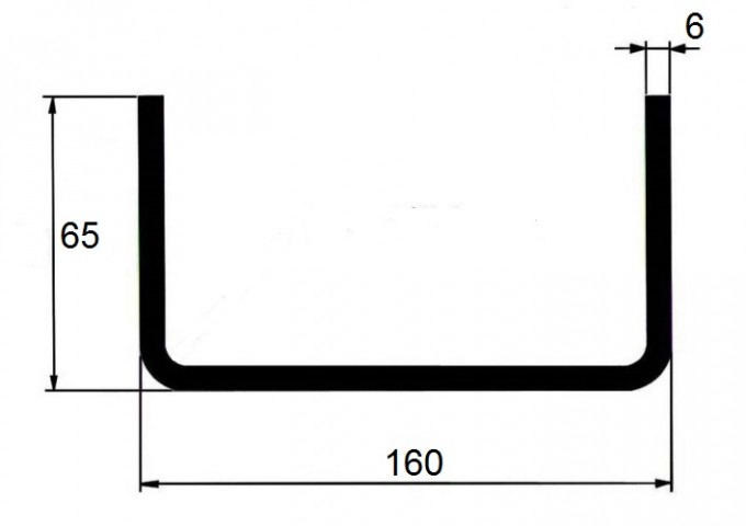 JEKL otevřený U 160x65x6 / 6m