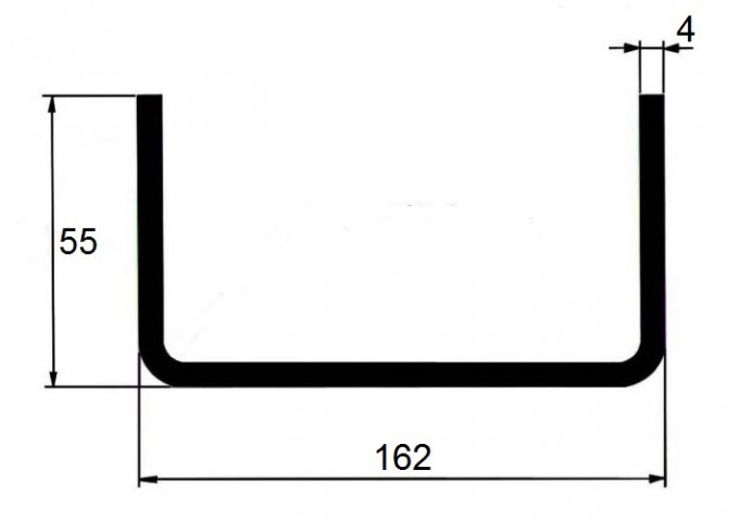 JEKL otevřený U 162x55x4 / 6m