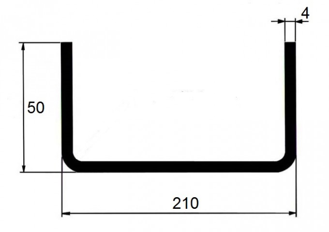 JEKL otevřený U 210x50x4 / 6m
