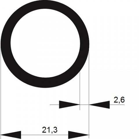 TRUBKA NEREZ   21,3x2,6 svařovaná / 6m