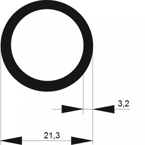 TRUBKA NEREZ   21,3x3,2 svařovaná / 6m