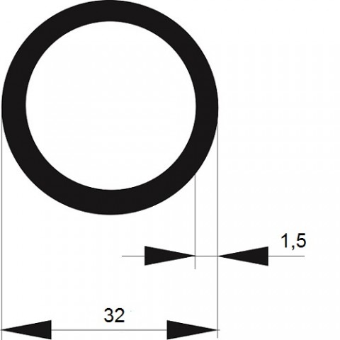 TRUBKA SVAŘOVANÁ   32x 1,5 mořená / 6m