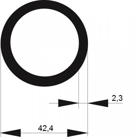 TRUBKA SVAŘOVANÁ   42,4x 2,3 / 6m