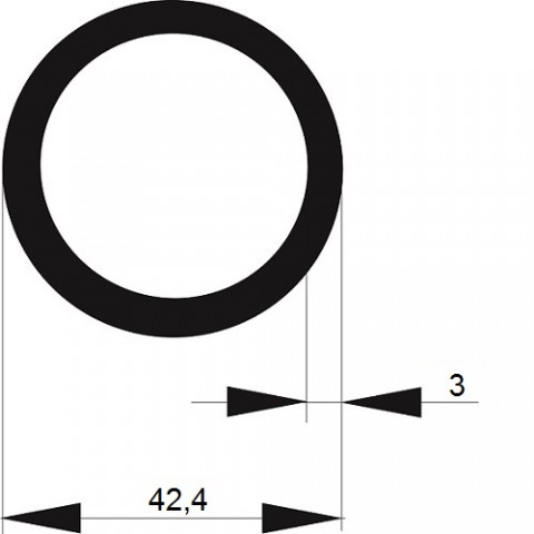 TRUBKA SVAŘOVANÁ   42,4x 3 / 12m