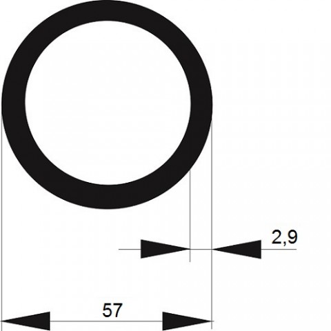 TRUBKA SVAŘOVANÁ   57x 2,9 / 6m