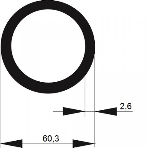 TRUBKA SVAŘOVANÁ   60,3x 2,6 / 6m