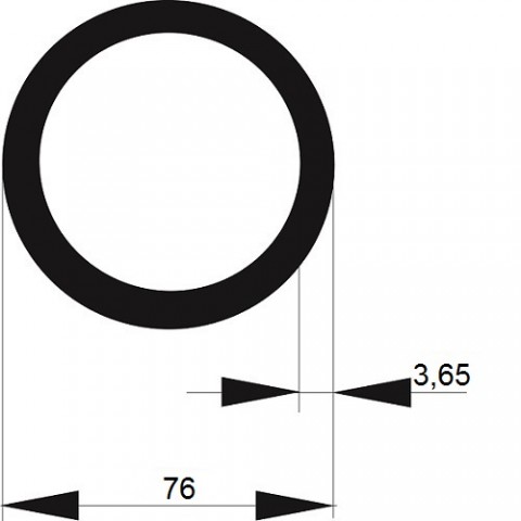 TRUBKA BEZEŠVÁ   76 x 3,65 / 6m