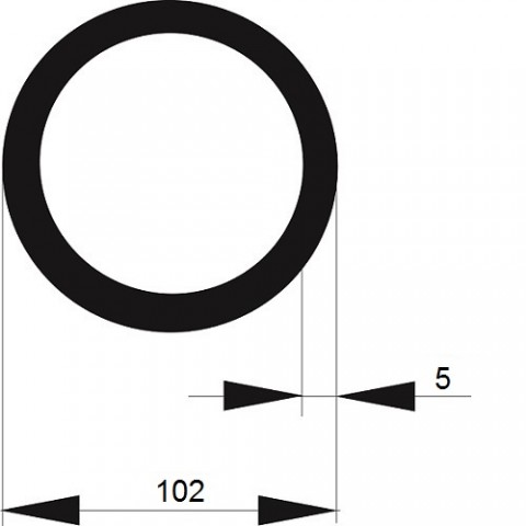 TRUBKA BEZEŠVÁ  102x 5 / 6m