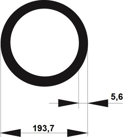 TRUBKA BEZEŠVÁ  193,7x 5,6 / 6m