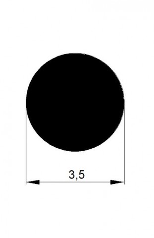 TYČ KRUHOVÁ   3,5mm tažená h9 / 3m NEREZ