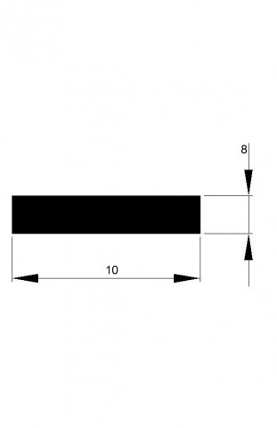 TYČ PLOCHÁ  10x 8 tažená h11 / 3m