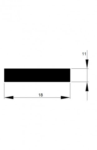 TYČ PLOCHÁ  18x11 tažená h9xh11 - na klíny / 3m