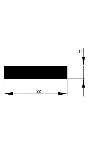 TYČ PLOCHÁ  22x14 tažená h11 / 3m