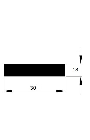 TYČ PLOCHÁ  30x18 tažená h11 / 3m