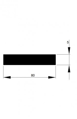 TYČ PLOCHÁ  80x 5 / 3 - 7m / MĚĎ