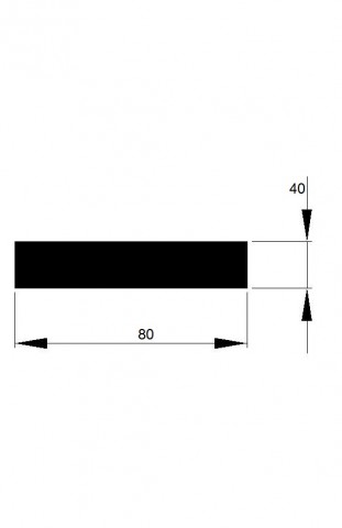 TYČ PLOCHÁ  80x40 tažená h11 / 3m