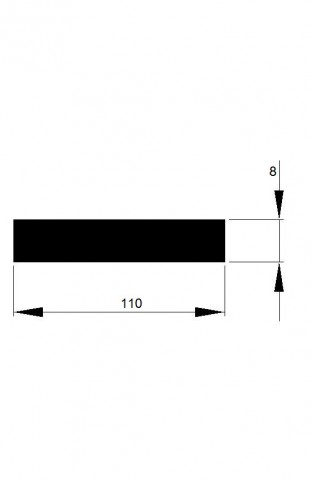 TYČ PLOCHÁ 110x 8 tažená h11 / 3m