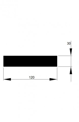 TYČ PLOCHÁ 120x30 tažená h11 / 3m