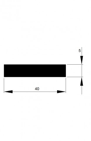 TYČ PLOCHÁ  40x 5 tažená h11 / 3m