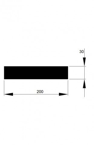 TYČ PLOCHÁ 200x30 tažená h11 / 3m