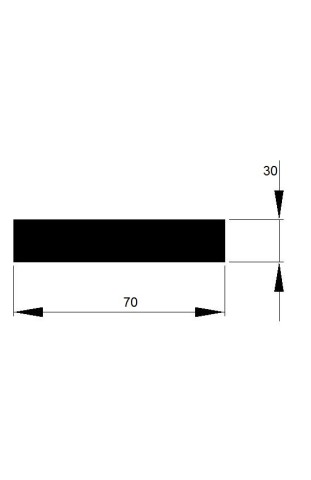 TYČ PLOCHÁ  70x30 tažená h11 / 3m