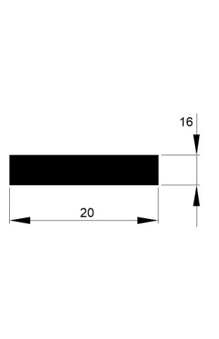 TYČ PLOCHÁ  20x16 tažená h11 / 3m