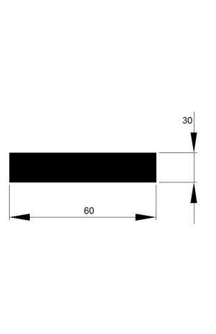 TYČ PLOCHÁ  60x30 tažená h11 / 3m