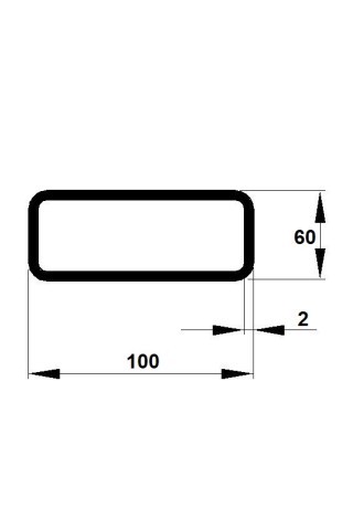 JEKL 100x60x2 / 6m