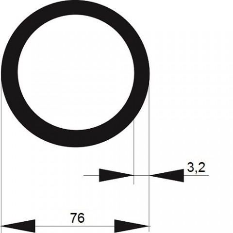 TRUBKA BEZEŠVÁ   76 x 3,2 / 6m