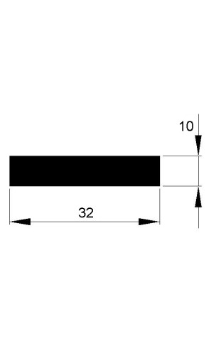 TYČ PLOCHÁ  32x10 tažená h11 / 3m