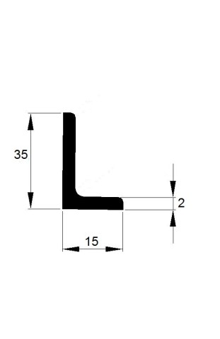 L  35x15x2 / 6m - HLINÍK