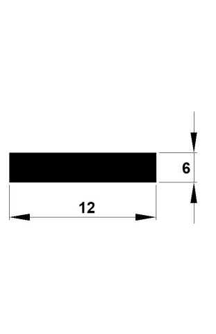 TYČ PLOCHÁ  12x 6 tažená h11 / 3m