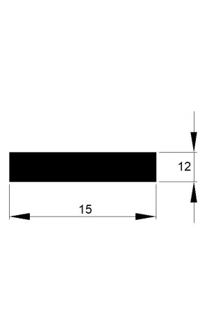 TYČ PLOCHÁ  15x12 tažená h11 / 3m