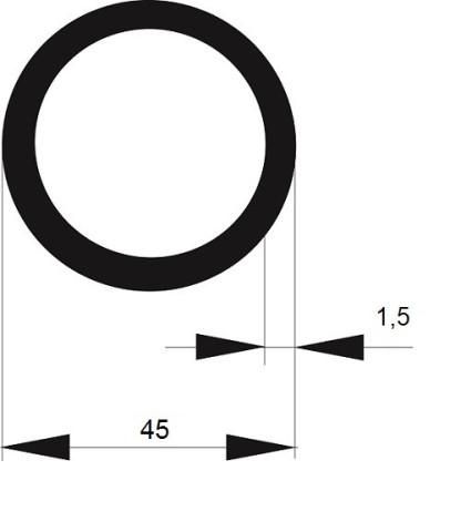 TRUBKA SVAŘOVANÁ   45x 1,5 přesná / 6m