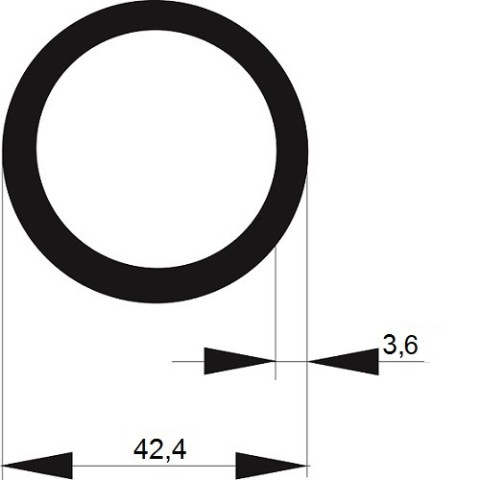 TRUBKA SVAŘOVANÁ   42,4x 3,6 / 6m