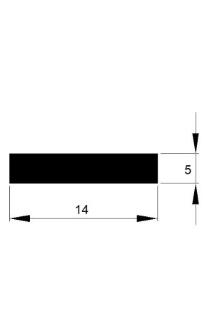 TYČ PLOCHÁ  14x 5 tažená h11 / 3m