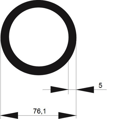 TRUBKA SVAŘOVANÁ   76,1x 5 / 12m