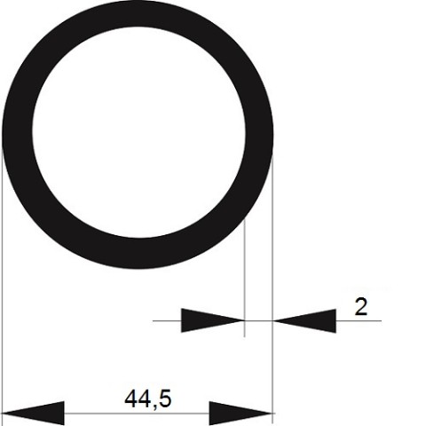 TRUBKA NEREZ   44,5x2 svařovaná / 6m