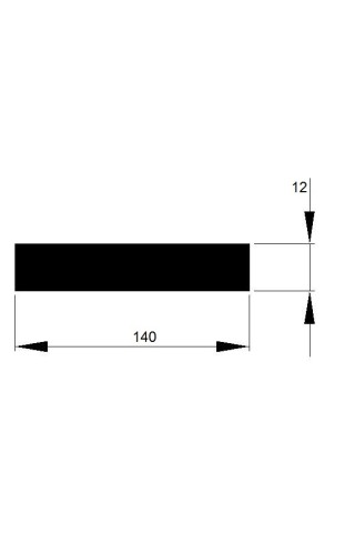 TYČ PLOCHÁ 140x12 tažená h11 / 3m