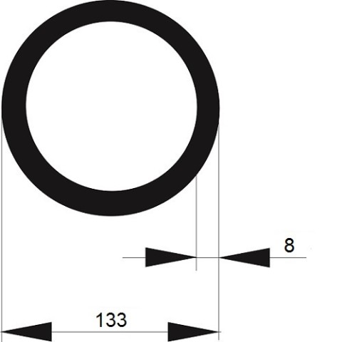 TRUBKA SVAŘOVANÁ  133x 8 /12m