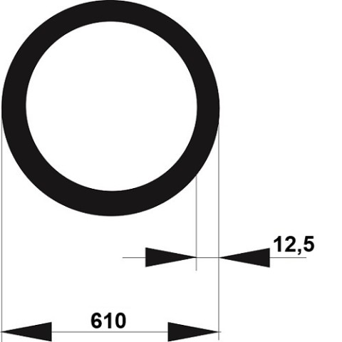 TRUBKA SVAŘOVANÁ  610x12,5 spirálově / 12m