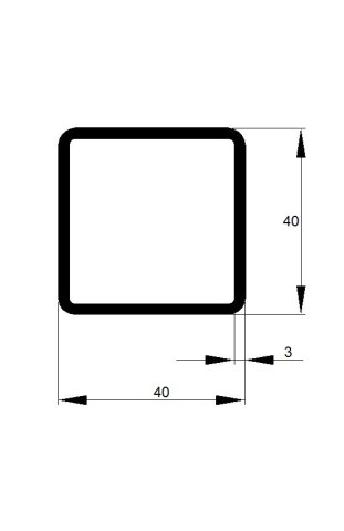 JEKL  40x40x3  kalibrovaný / 6m